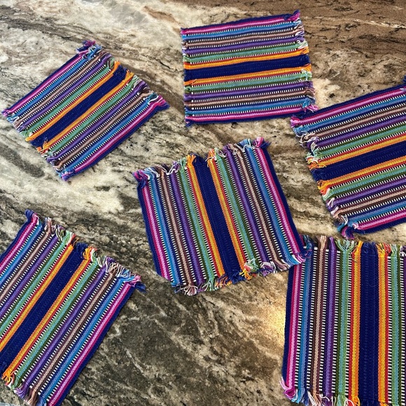 6 Mayan handmade coasters/artisan item!! - Picture 1 of 3